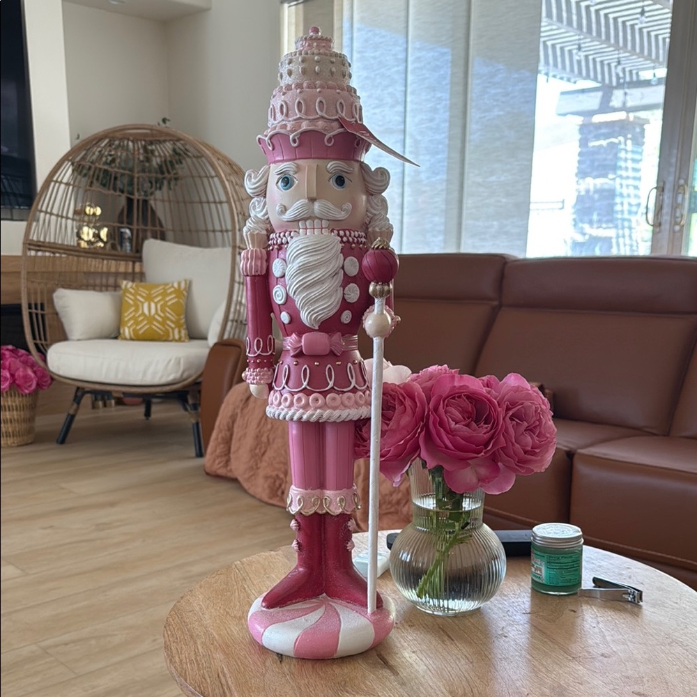 Pink Nutcracker Soldier Figurine pinkmas Christmas